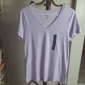 GAP Light Lavender V-Neck Women's Top Size Large